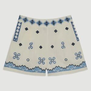 Karen Millen Cotton Embroidered Woven Shorts